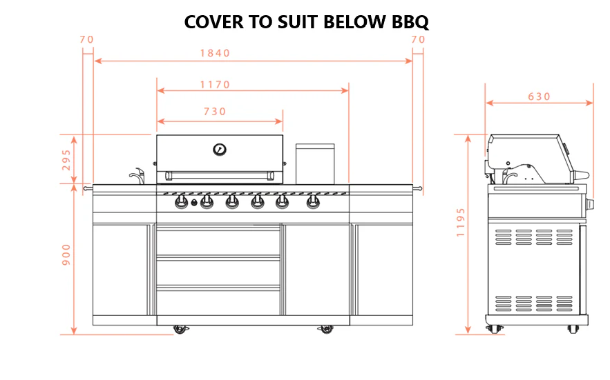 BBQ kitchen 6 Burner (Bull-411U) cover - Image 2
