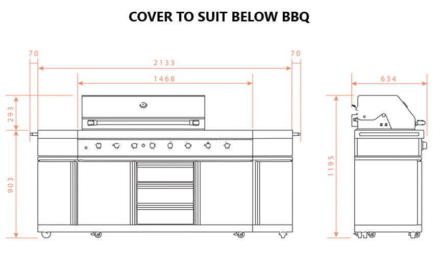 BBQ kitchen 8 Burner (Bull-611U) cover - Image 2