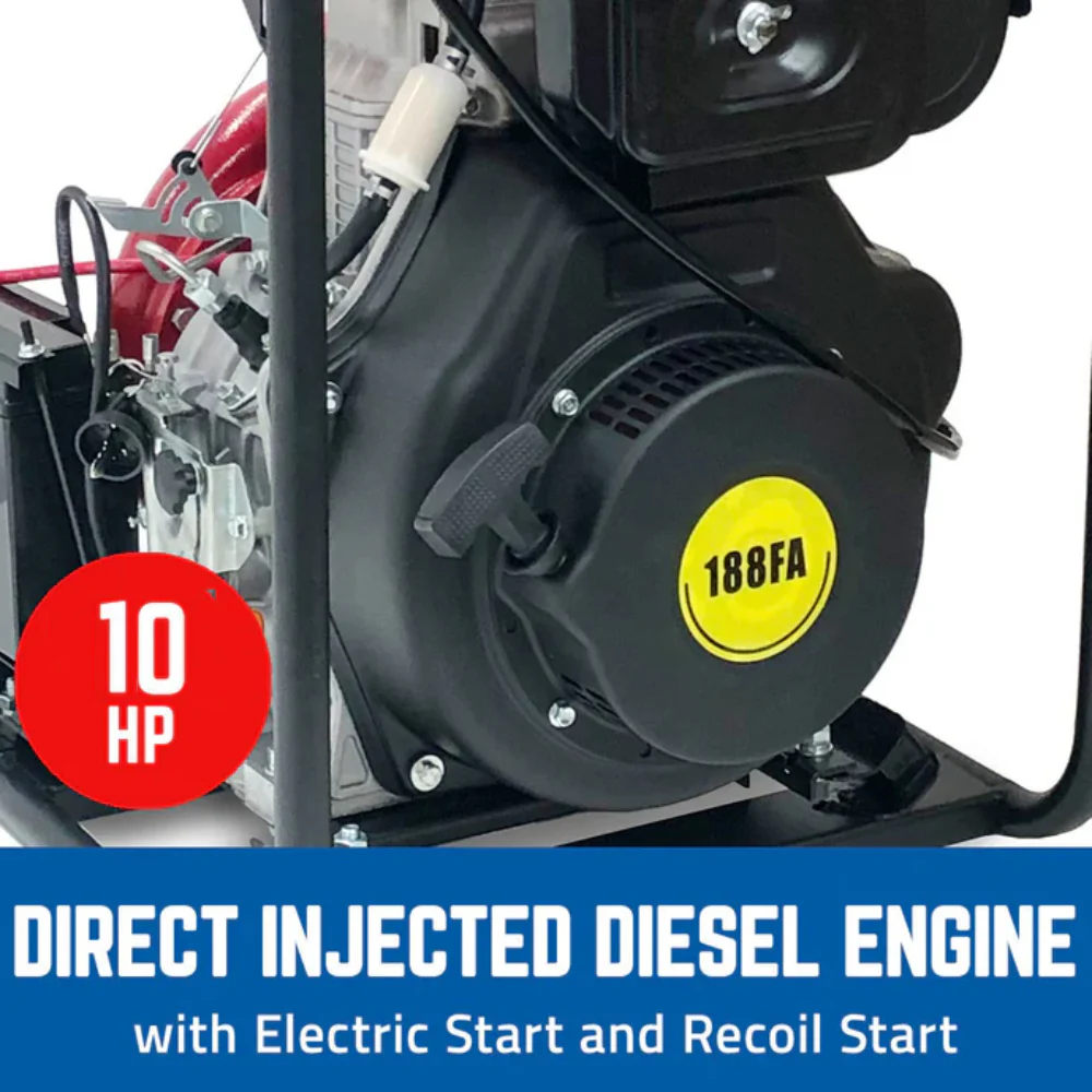 BBT 2" Diesel High Pressure Cast Iron Water Pump - 10HP Electric Start - Image 6