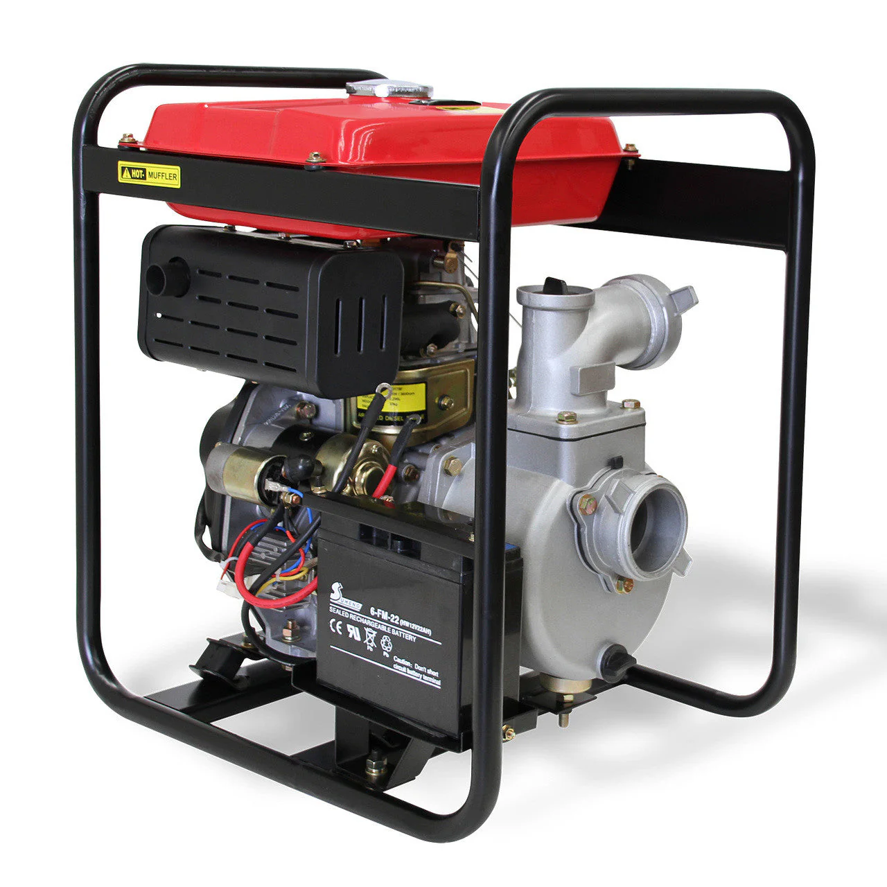 BBT 3" Diesel High Volume Transfer Water Pump - 6hp Electric Start - Image 3