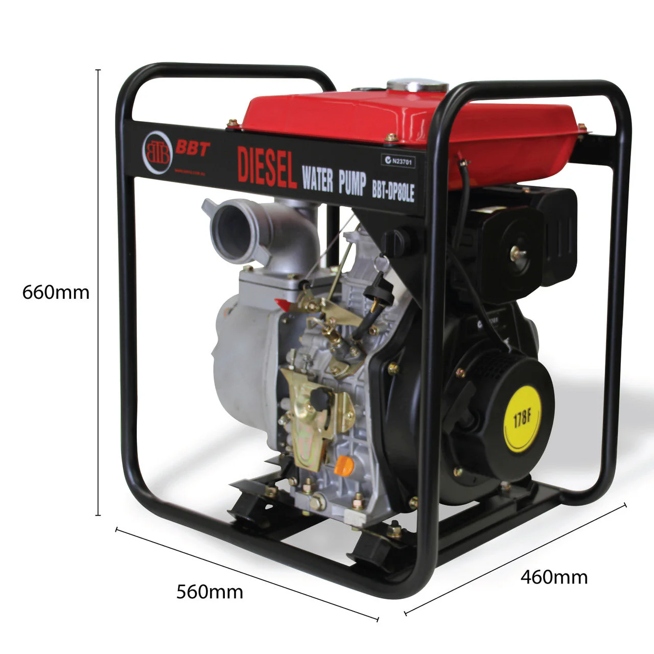 BBT 3" Diesel High Volume Transfer Water Pump - 6hp Electric Start - Image 7