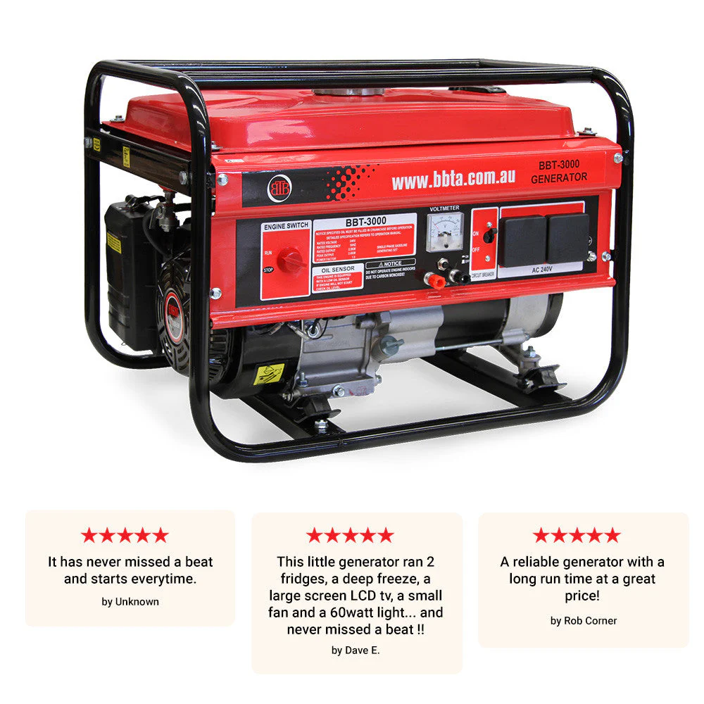 BBT 3000i Intelligent Series 3kVA Petrol Generator – Heavy-Duty, 15L Tank, 14hr Run Time - Image 14