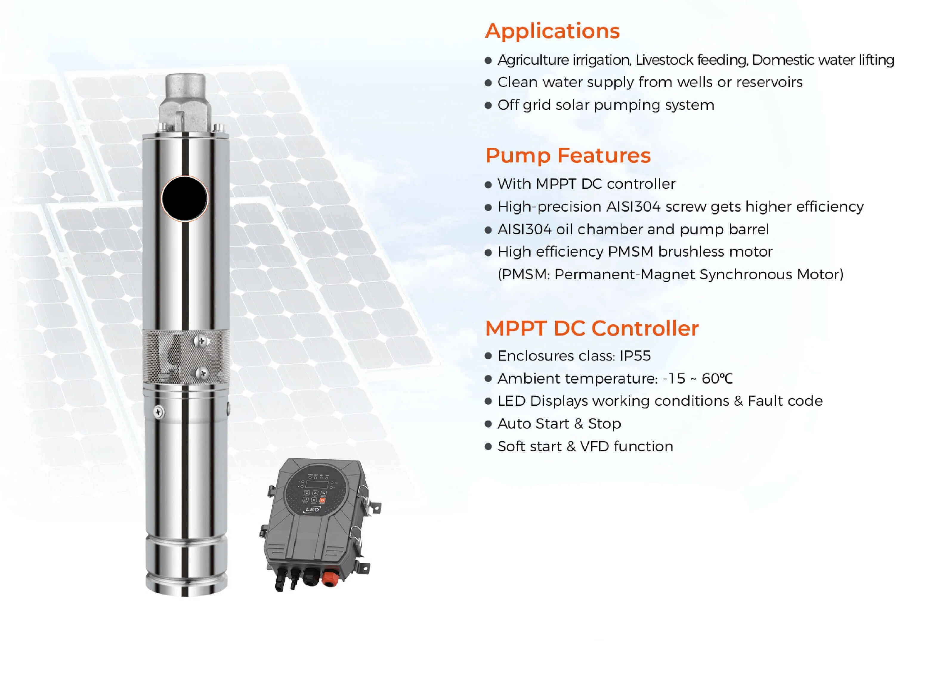 BBT 4" DC Solar Submersible/Bore Pump With Controller – 1500W | 11,500L/h | 100m Head - Image 3