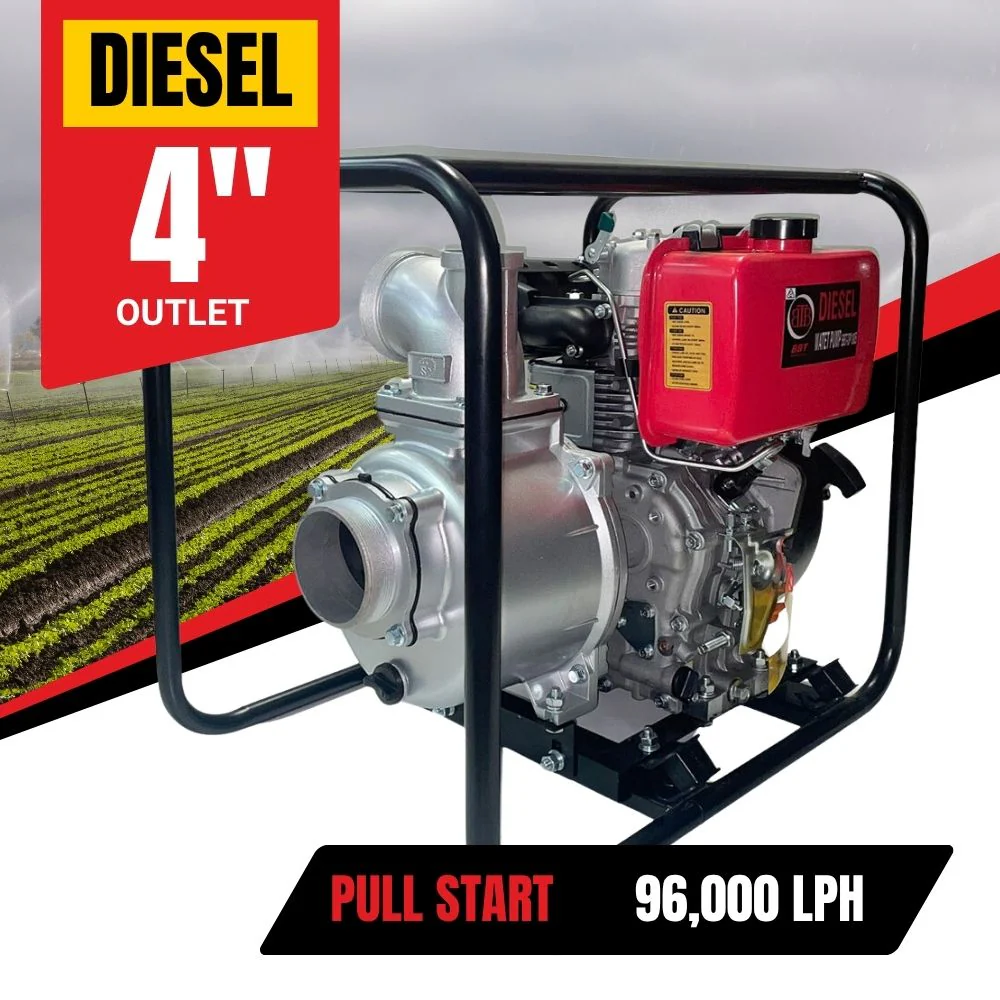 BBT 4" Diesel High Flow Transfer Water Pump - 10hp Pullstart - Image 3