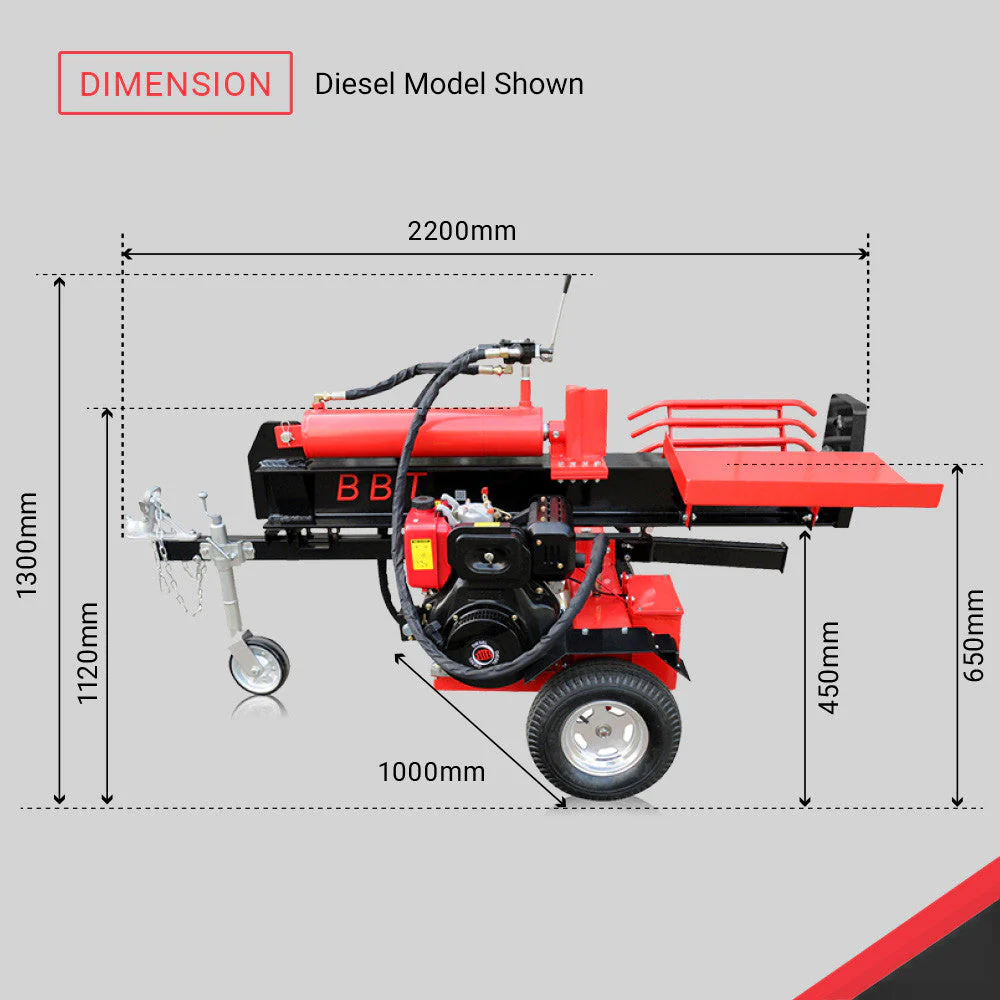 BBT 40/65 Ton Hydraulic Wood Log splitter - 10hp Diesel electric start - 2-Year Warranty - Image 19