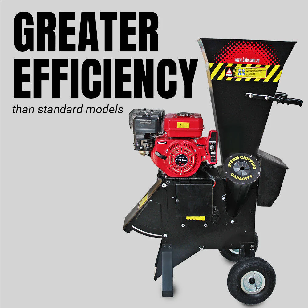 BBT 7hp Petrol 208cc Electric Start Garden Wood Mulcher/Chipper - 2-Year Warranty - Image 3
