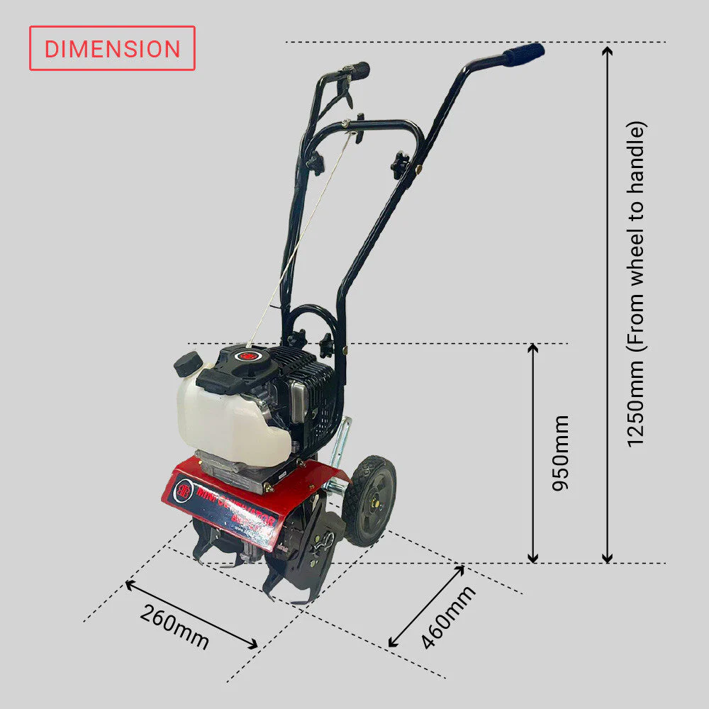 BBT Compact Cultivator Tiller 40cc Petrol 4 Stroke - Image 5