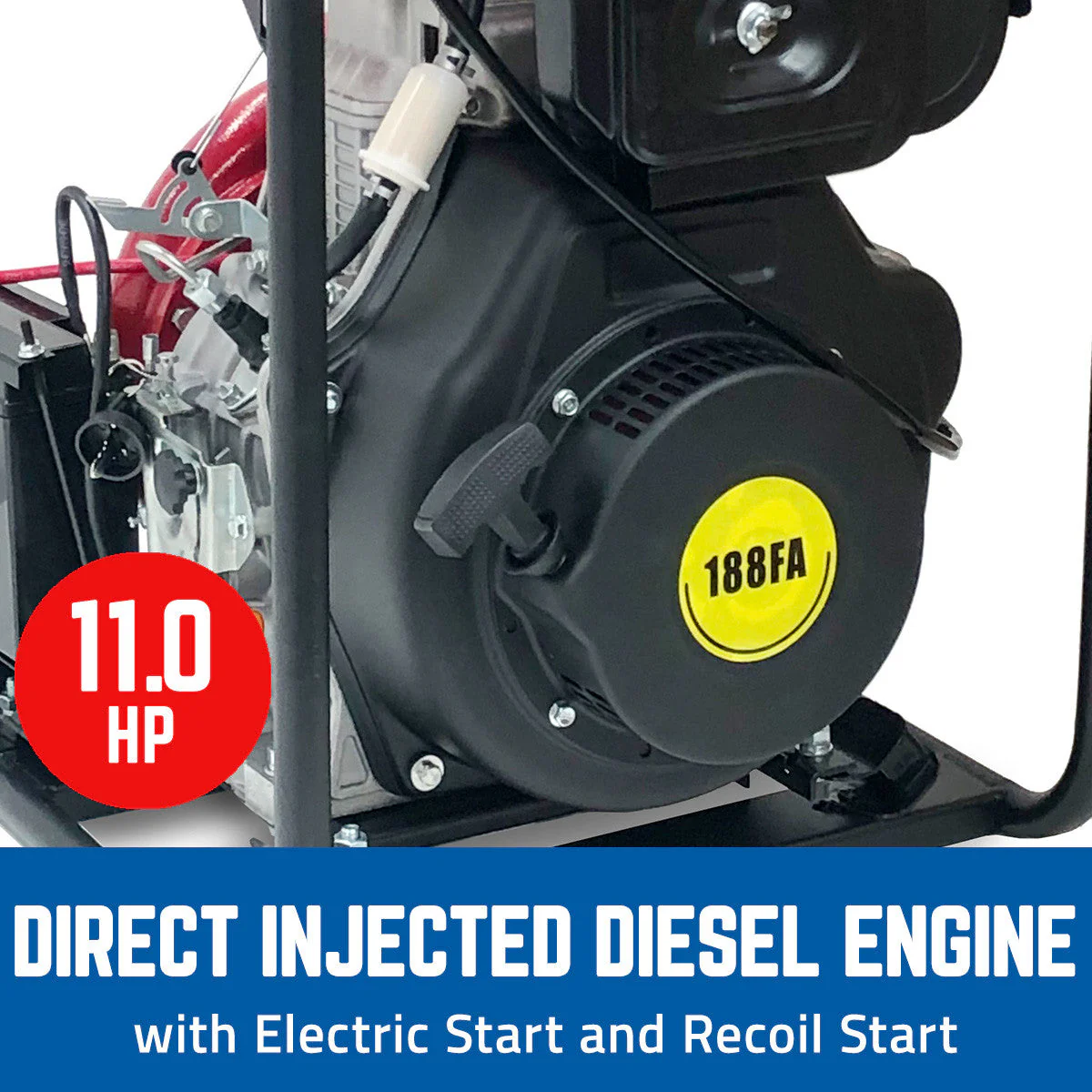 BBT 3" Diesel High Pressure Cast Iron Water Pump - 11HP Electric Start - Image 6