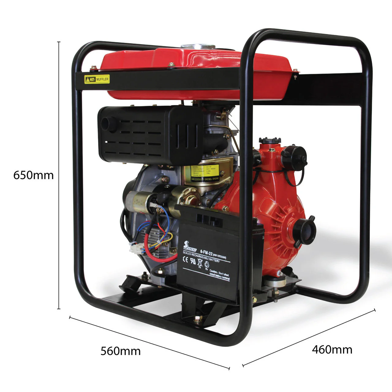 BBT 1.5" Diesel High Pressure Twin Impeller Fire Water Pump - 6hp Electric Start - Image 14