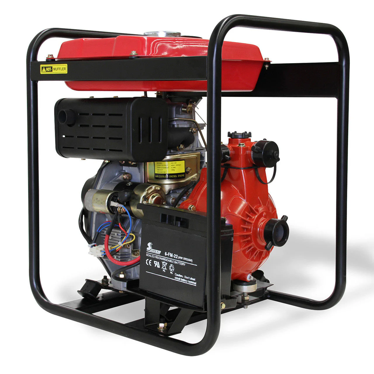 BBT 1.5" Diesel High Pressure Twin Impeller Fire Water Pump - 6hp Electric Start - Image 9