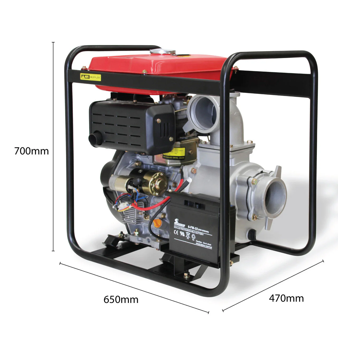 BBT 4" Diesel High Flow Transfer Water Pump - 10hp Electric Start - Image 11