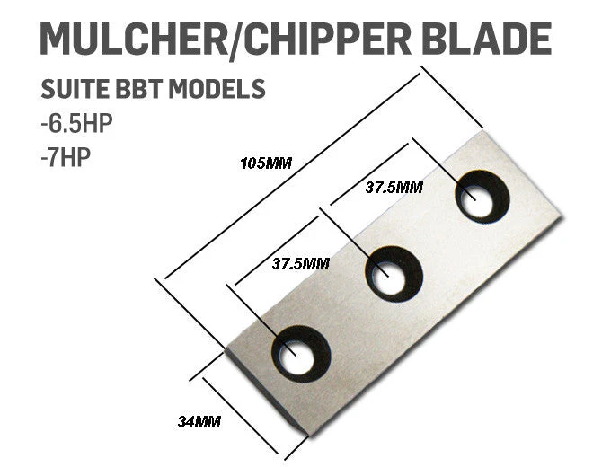 Mulcher Chipper Blade 6.5hp Set