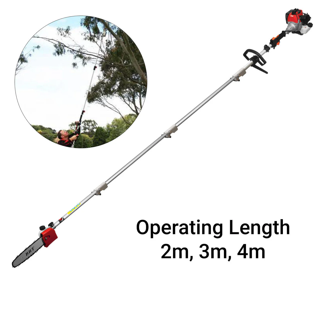 BBT 33cc 2-Stroke 10" Extendable Pole Pruner & Chainsaw - 2-Year Warranty - Image 10