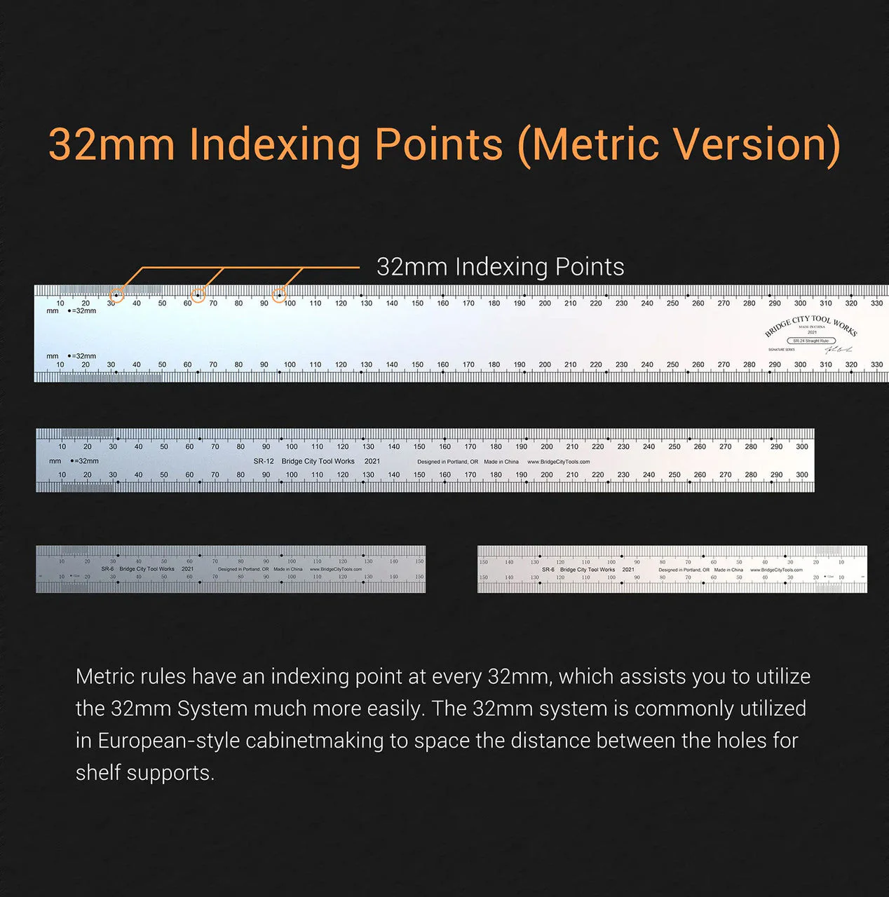 Bridge City Tools 300mm (12") Woodwork Bench Rule - Image 4