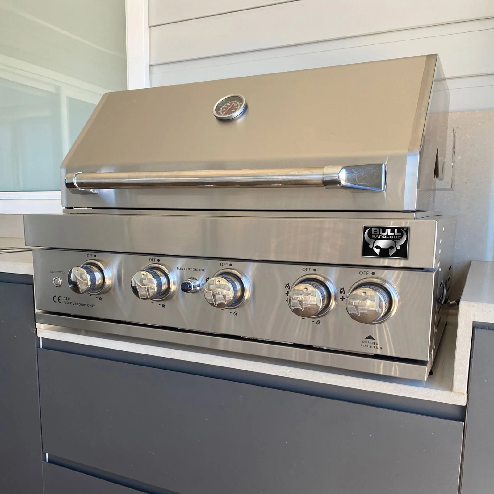 Bull BBQ 5-Burner Built-in Outdoor Kitchen with Rotisserie – #304 Stainless Steel - Image 12