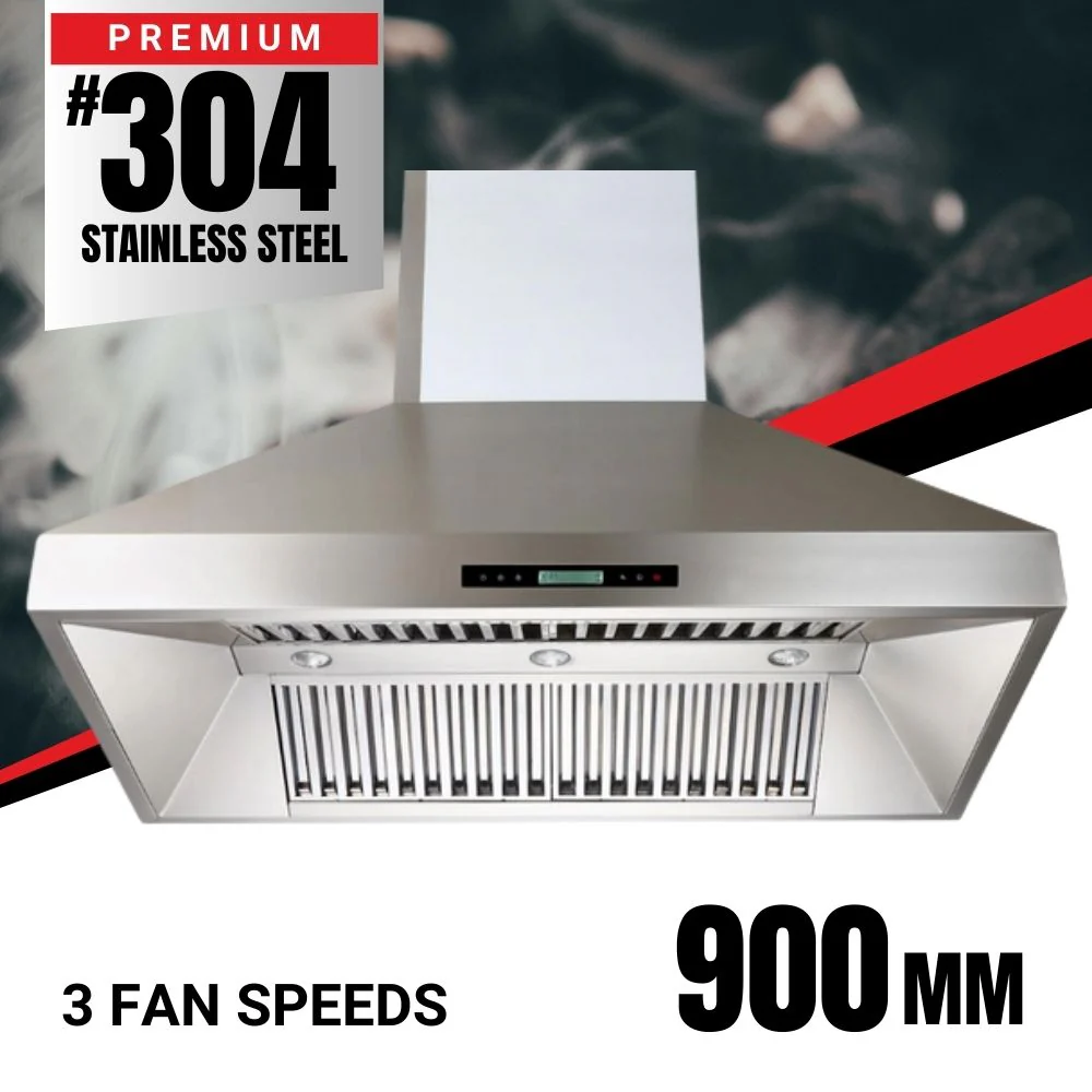 Bull BBQ 900mm Exhaust Fan Extractor with Digital Display and Remote Control (#304SS) - Image 3