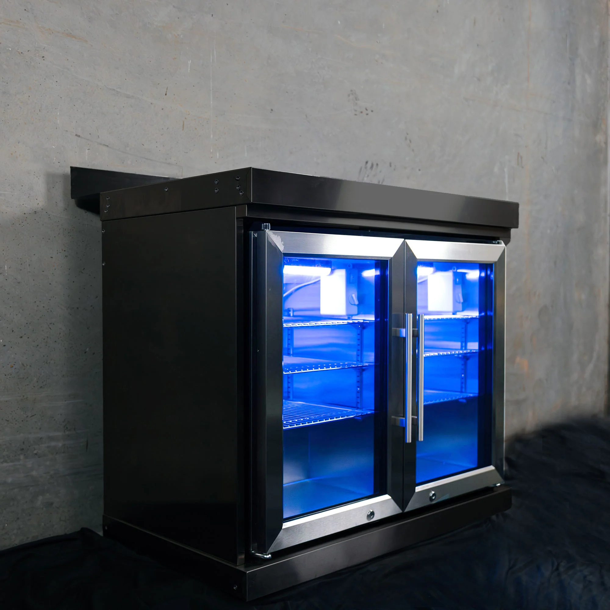 Bull BBQ Black Edition Stainless Steel Double Fridge Cooler Module – #304 Stainless Steel - Image 4