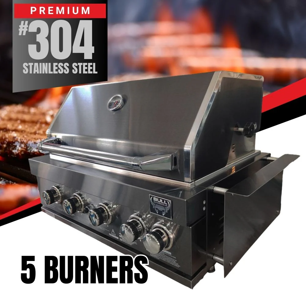 Bull BBQ Black Edition 5-Burner Built-in Outdoor Kitchen with Rotisserie – #304 Stainless Steel - Image 3