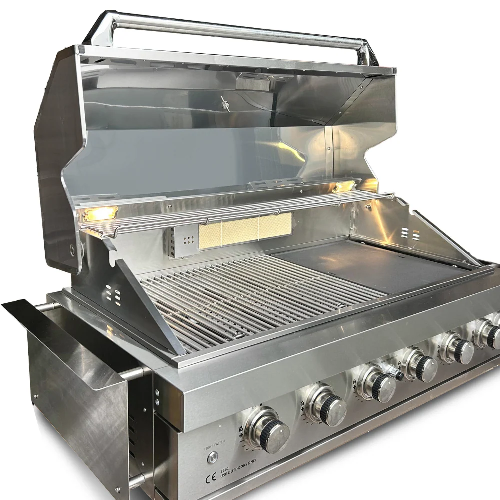 Bull BBQ Black Edition 7-Burner Built-in Outdoor Kitchen with Rotisserie - Premium #304 Stainless Steel - Image 12