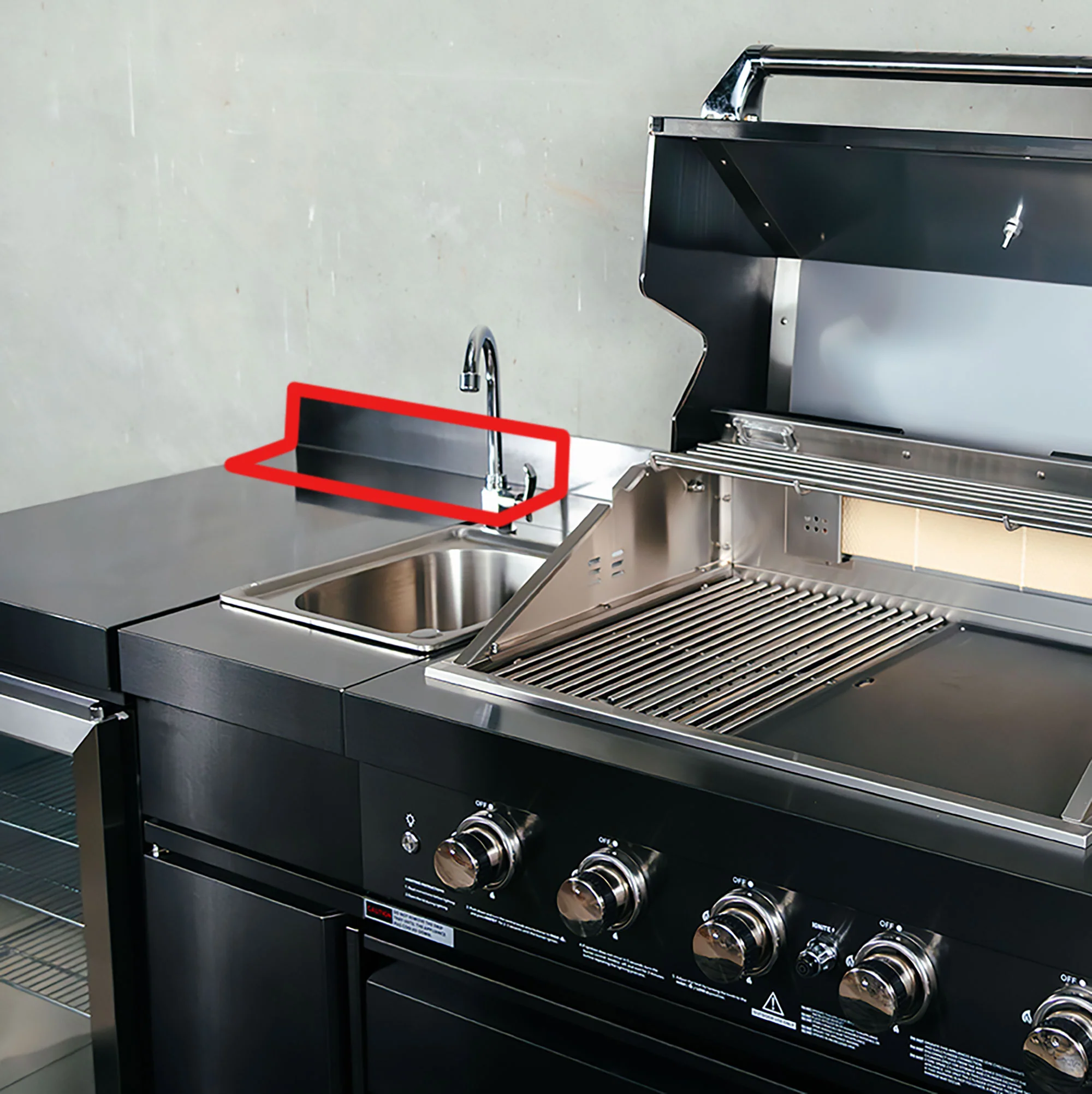 Bull BBQ Black Edition Back Panel for Double Fridge Module-#304 Black Edition Stainless Steel - Image 3