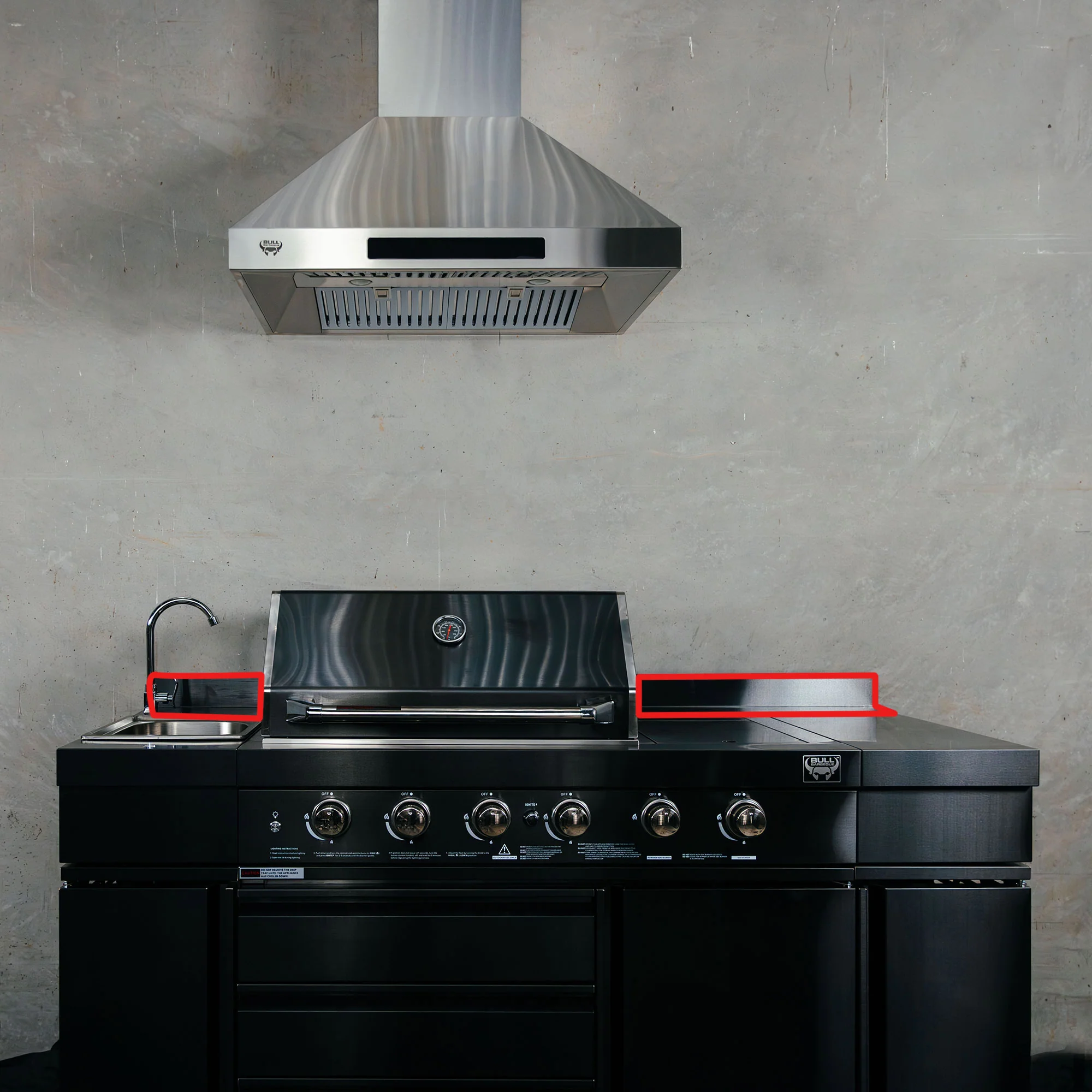Bull BBQ Black Edition Back Panel for Free Standing Bull BBQ 411U – #304 Stainless Steel - Image 3