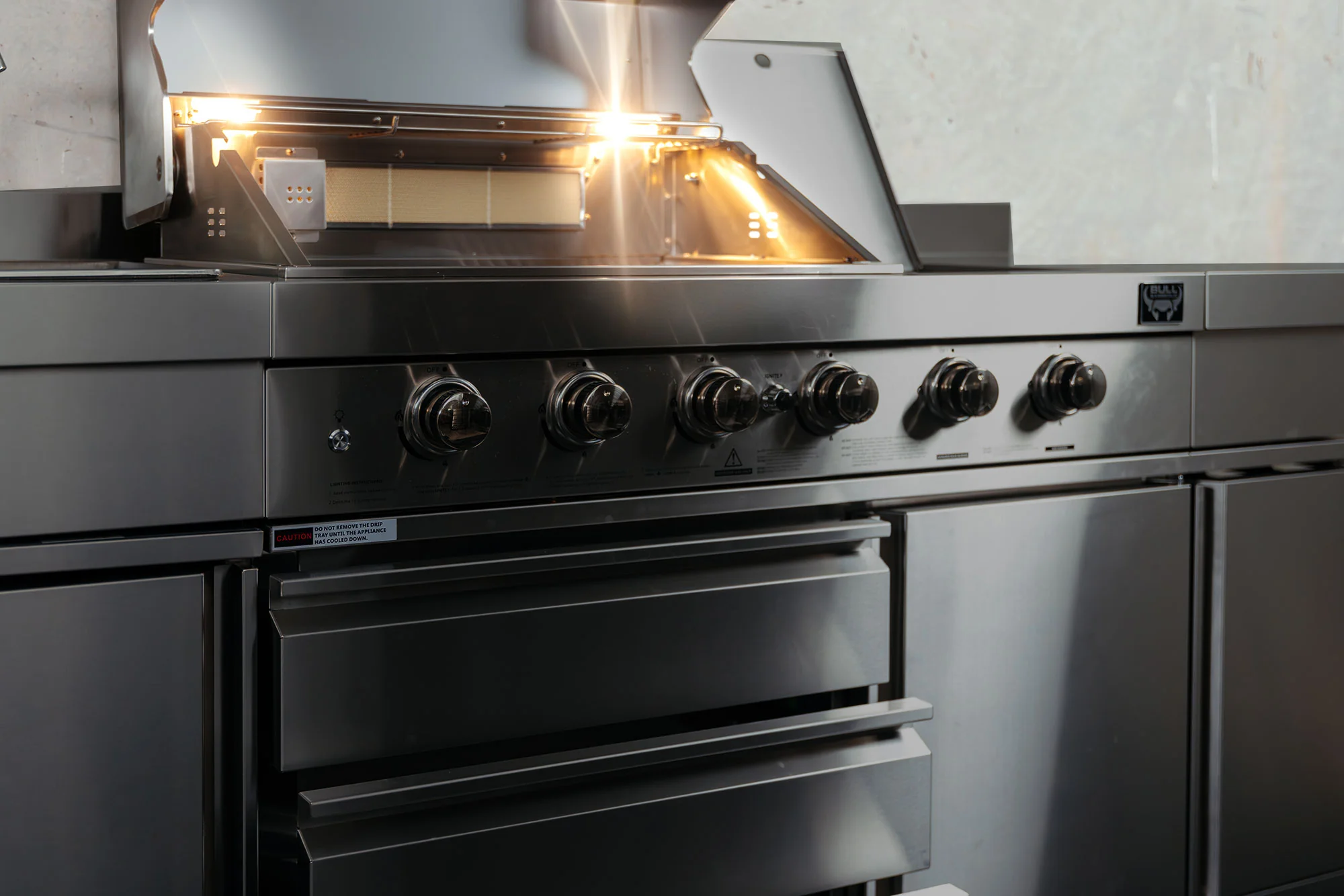 Bull BBQ Black Edition Outdoor Kitchen 6 Burner With Sink & Rotisserie – #304 Stainless Steel - Image 10
