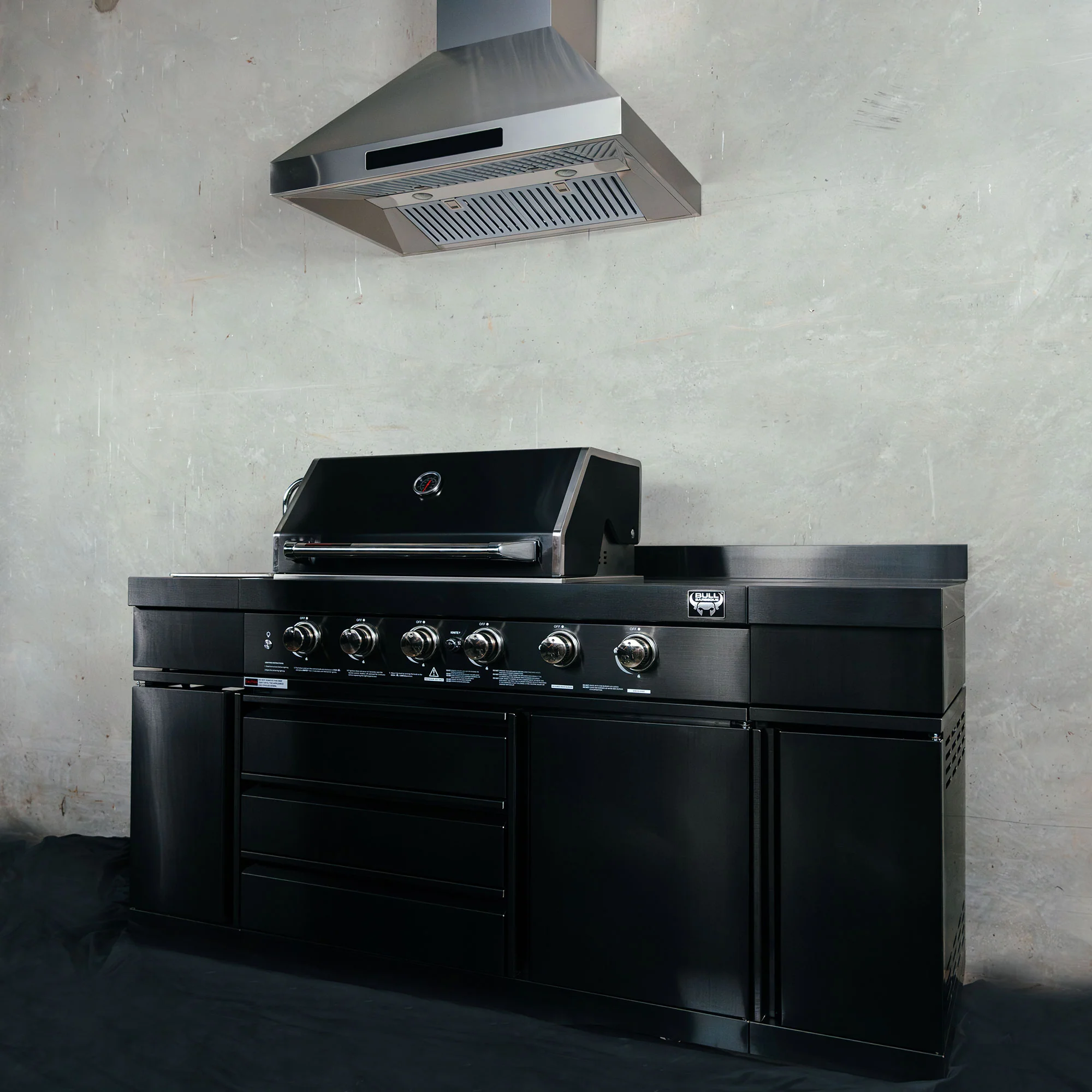 Bull BBQ Black Edition Outdoor Kitchen 6 Burner With Sink & Rotisserie – #304 Stainless Steel - Image 3