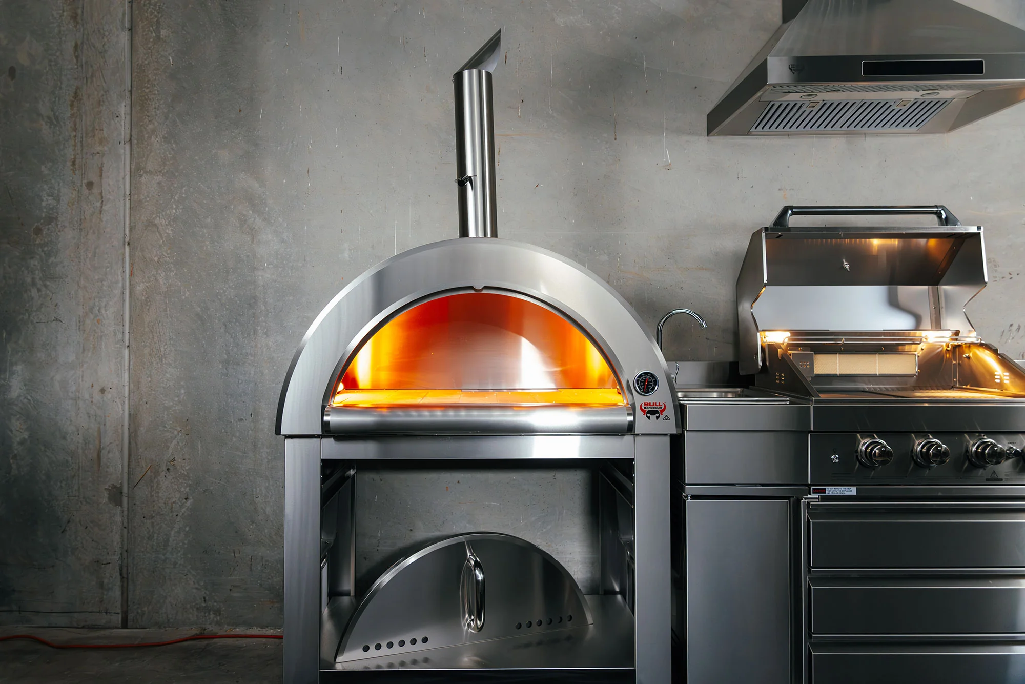 Bull BBQ Outdoor Large Wood-Fired Pizza Oven - Premium #304 Stainless Steel - Image 12
