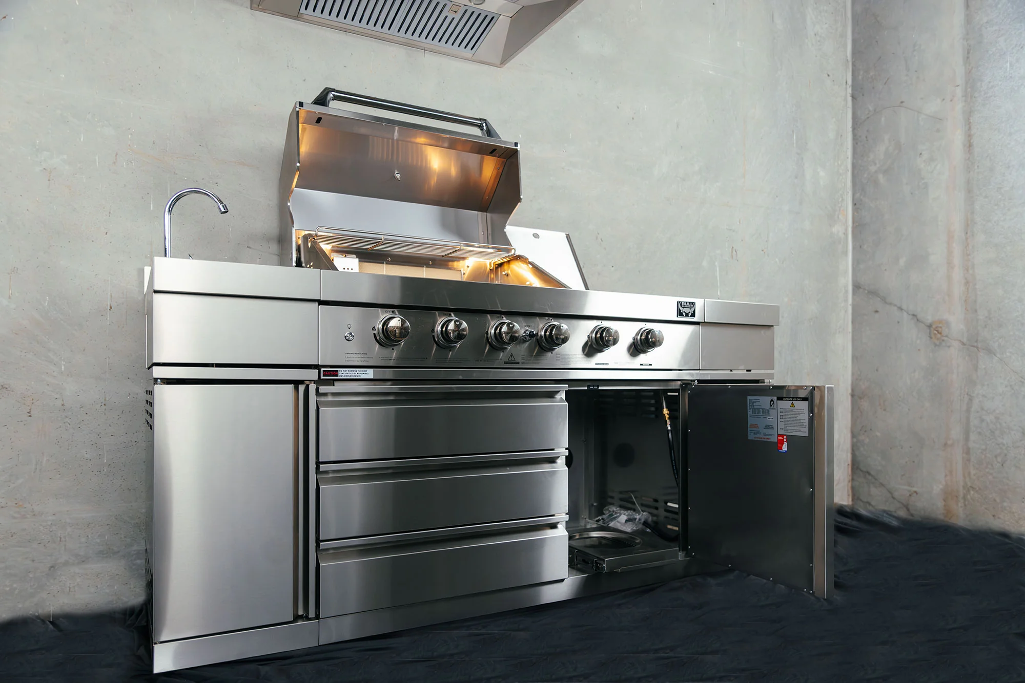 Bull BBQ Premium 6-Burner Outdoor Kitchen with Sink & Rotisserie – #304 Stainless Steel - Image 14