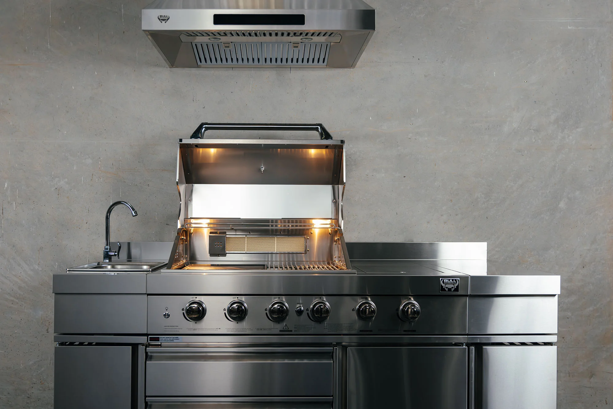 Bull BBQ Premium 6-Burner Outdoor Kitchen with Sink & Rotisserie – #304 Stainless Steel - Image 7