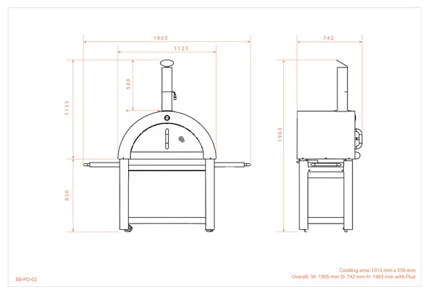 Bull BBQ Outdoor Large Wood-Fired Pizza Oven - Premium #304 Stainless Steel - Image 14