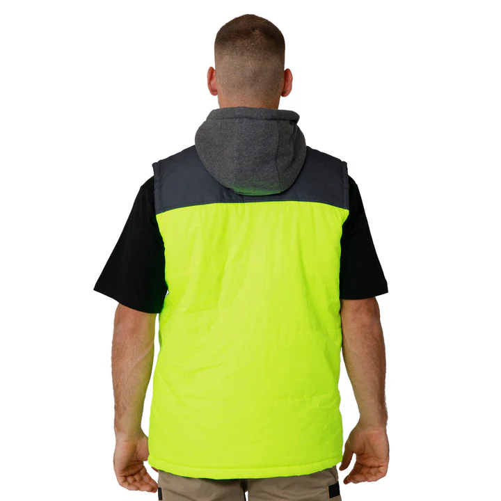 CAT Hi Vis Hooded Work Vest - Yellow/Back - Image 2