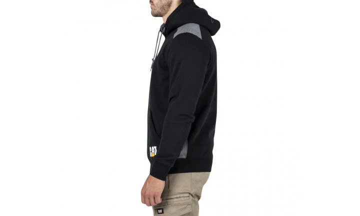 CAT Logo Panel Hooded Sweat - Black - Image 3