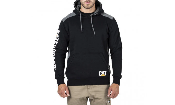 CAT Logo Panel Hooded Sweat - Black - Image 5