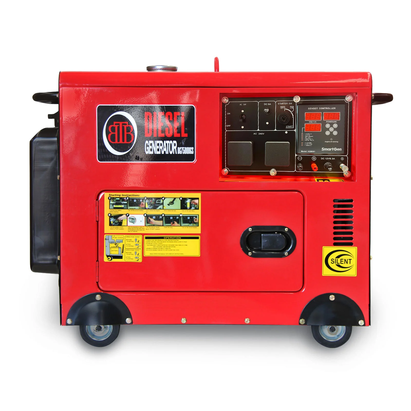 BBT 6kW 11HP Diesel Silent Backup SmartGen Generator - 2-Year Warranty - Image 5