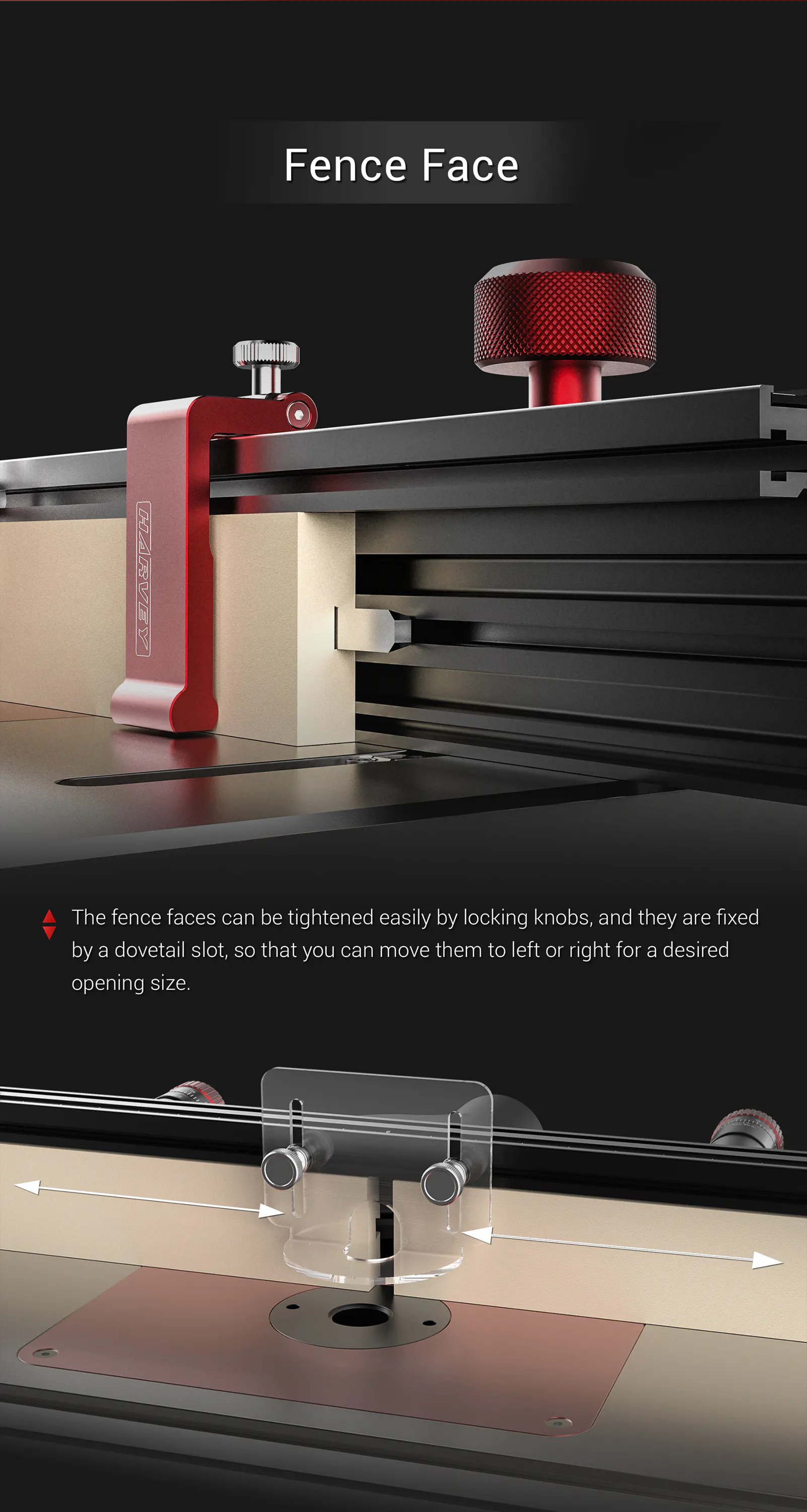Harvey RF-36-M Metric Router Table Fence - Image 5