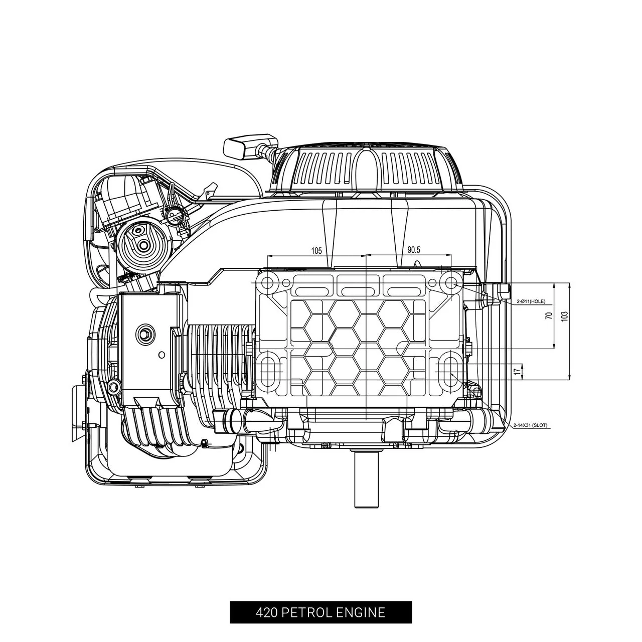 JD 15HP Electric Start Commercial 4 Stroke Petrol Engine - Image 8