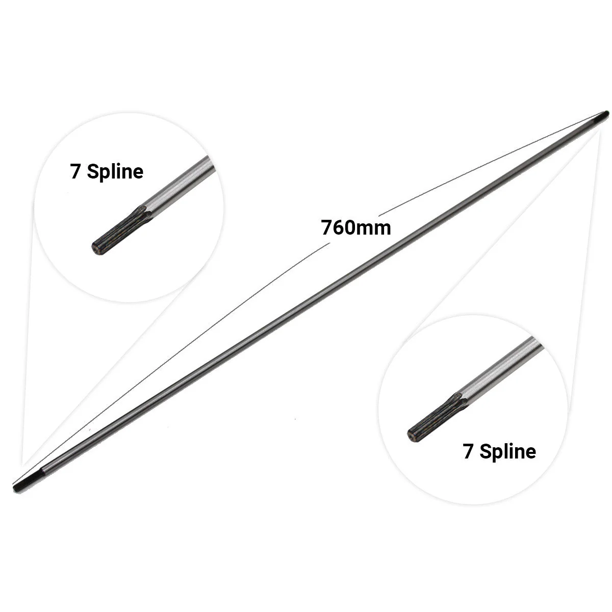 Replacement Inner Shaft 760mm 7 Spline to 7 Spline