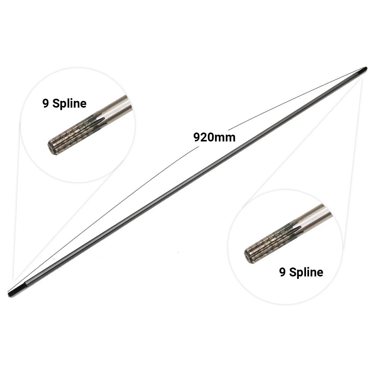 Replacement Inner Shaft 920mm 9 Spline to 9 Spline