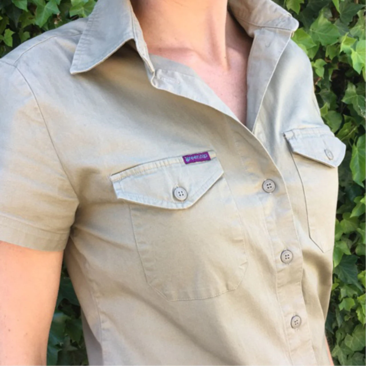 Shirt Extended Short Sleeve 'Land Roamer' (Khaki) - Women's Workwear - Image 4